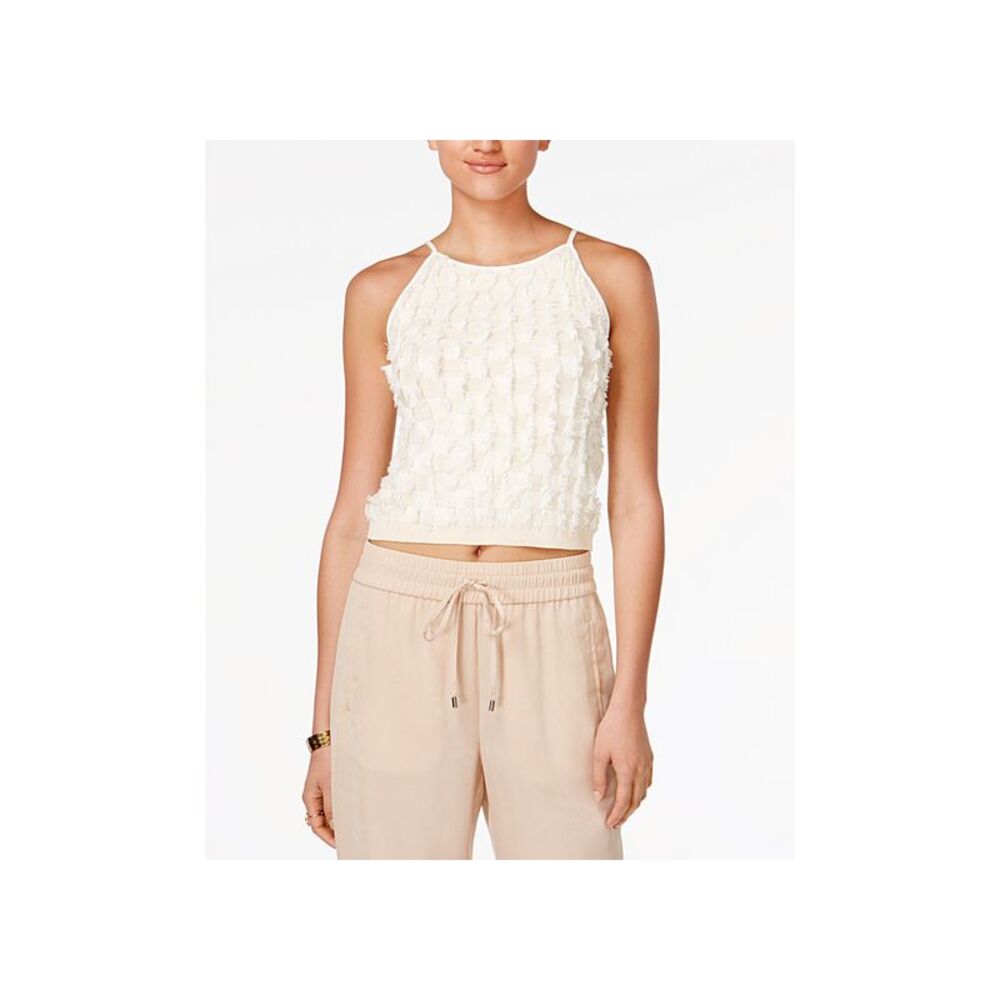 Bar III Sleeveless Fringe Top